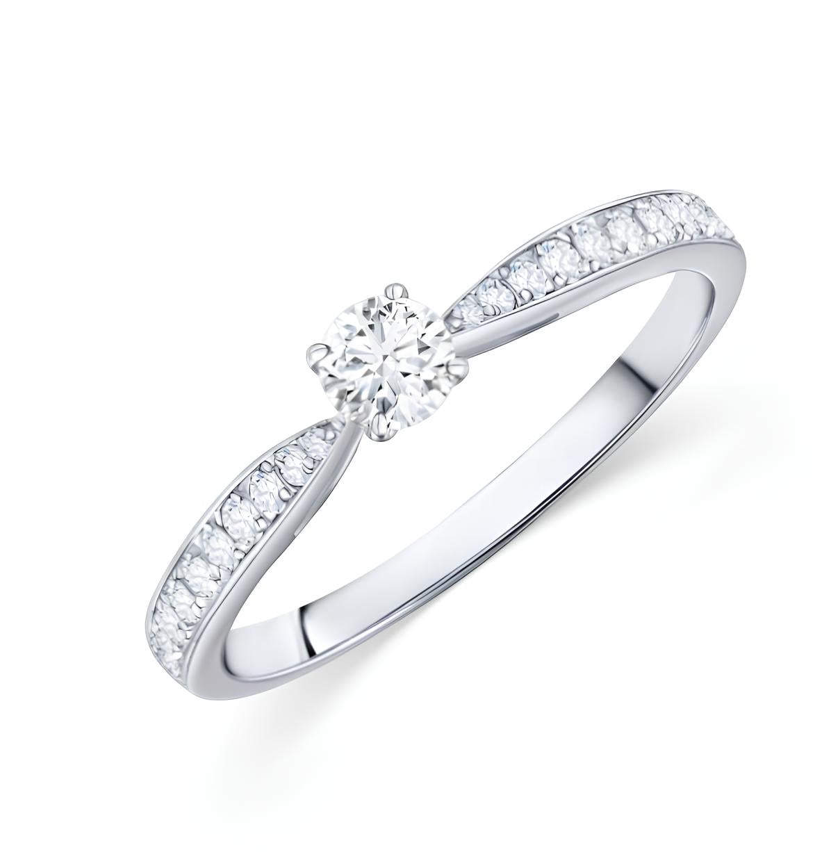 0,20 Karat E Renk Tektaş Pırlanta Yüzük