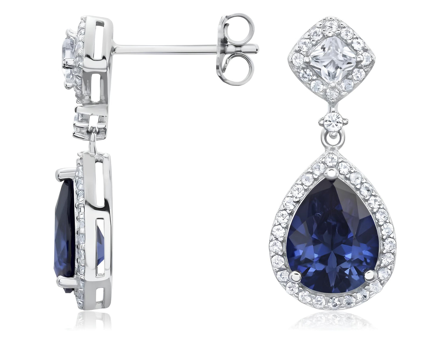 0,70 Karat Safir Pırlanta Küpe