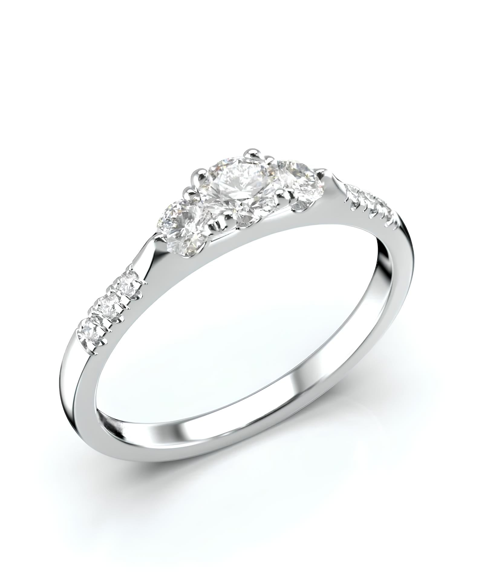 0,19 Karat F Renk Tektaş Pırlanta Yüzük