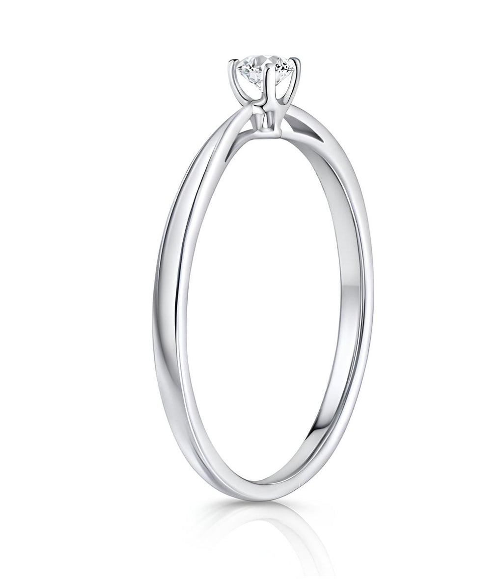 0,10 Karat E Renk Tektaş Pırlanta Yüzük