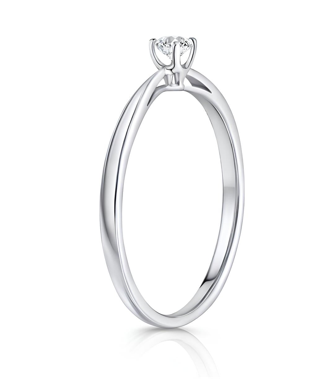 0,10 Karat E Renk Tektaş Pırlanta Yüzük