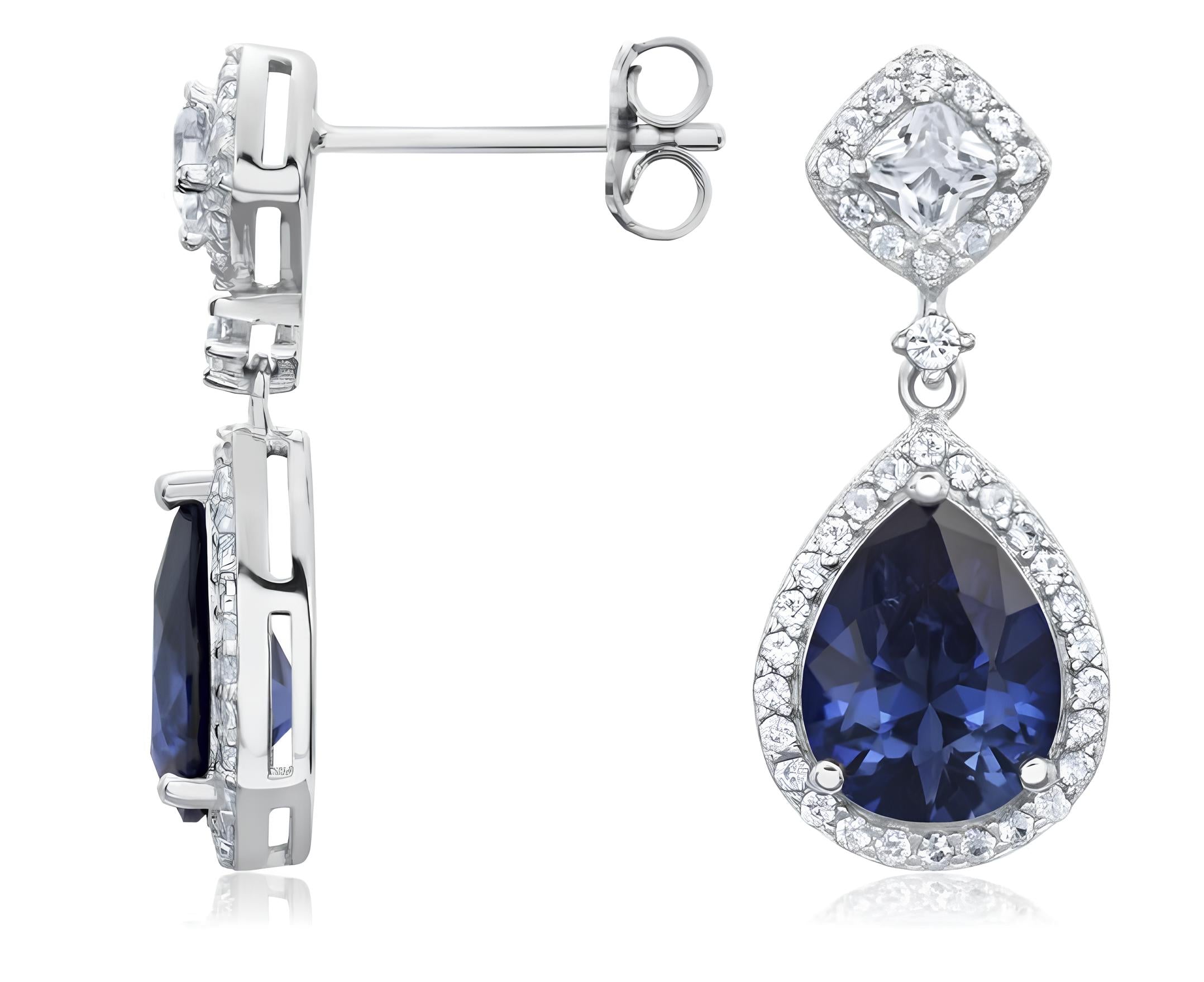 0,70 Karat Safir Pırlanta Küpe