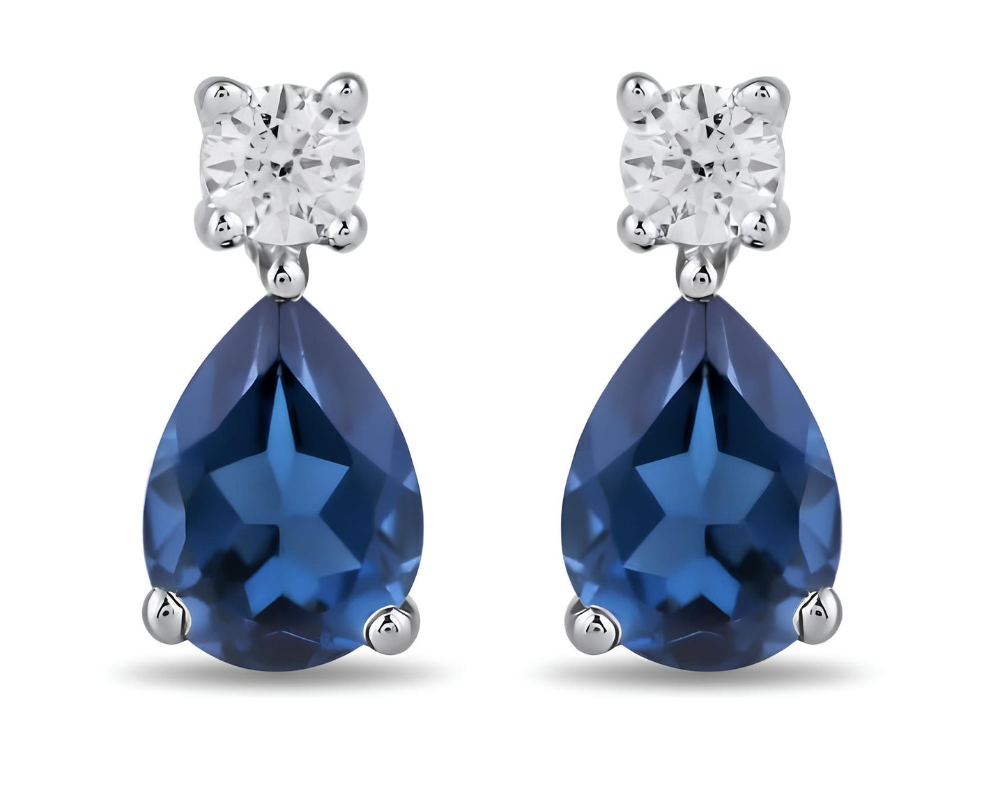 0,30 Karat Safir Pırlanta Küpe