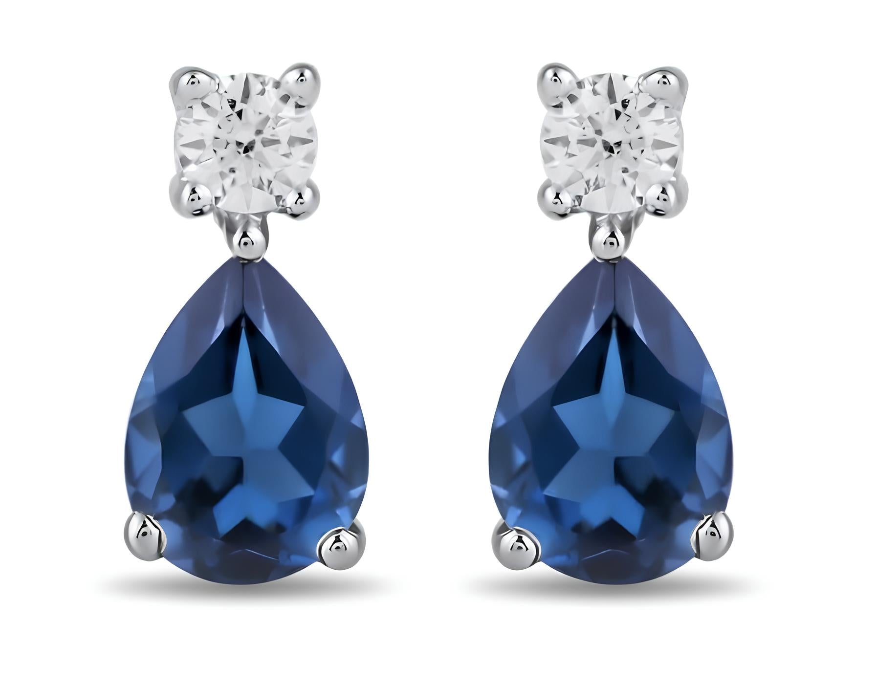 0,30 Karat Safir Pırlanta Küpe