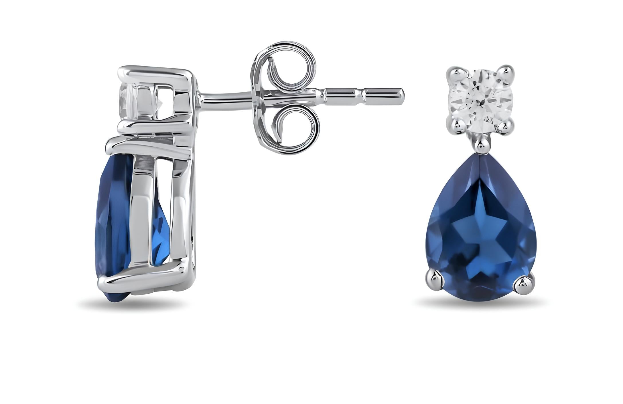 0,30 Karat Safir Pırlanta Küpe