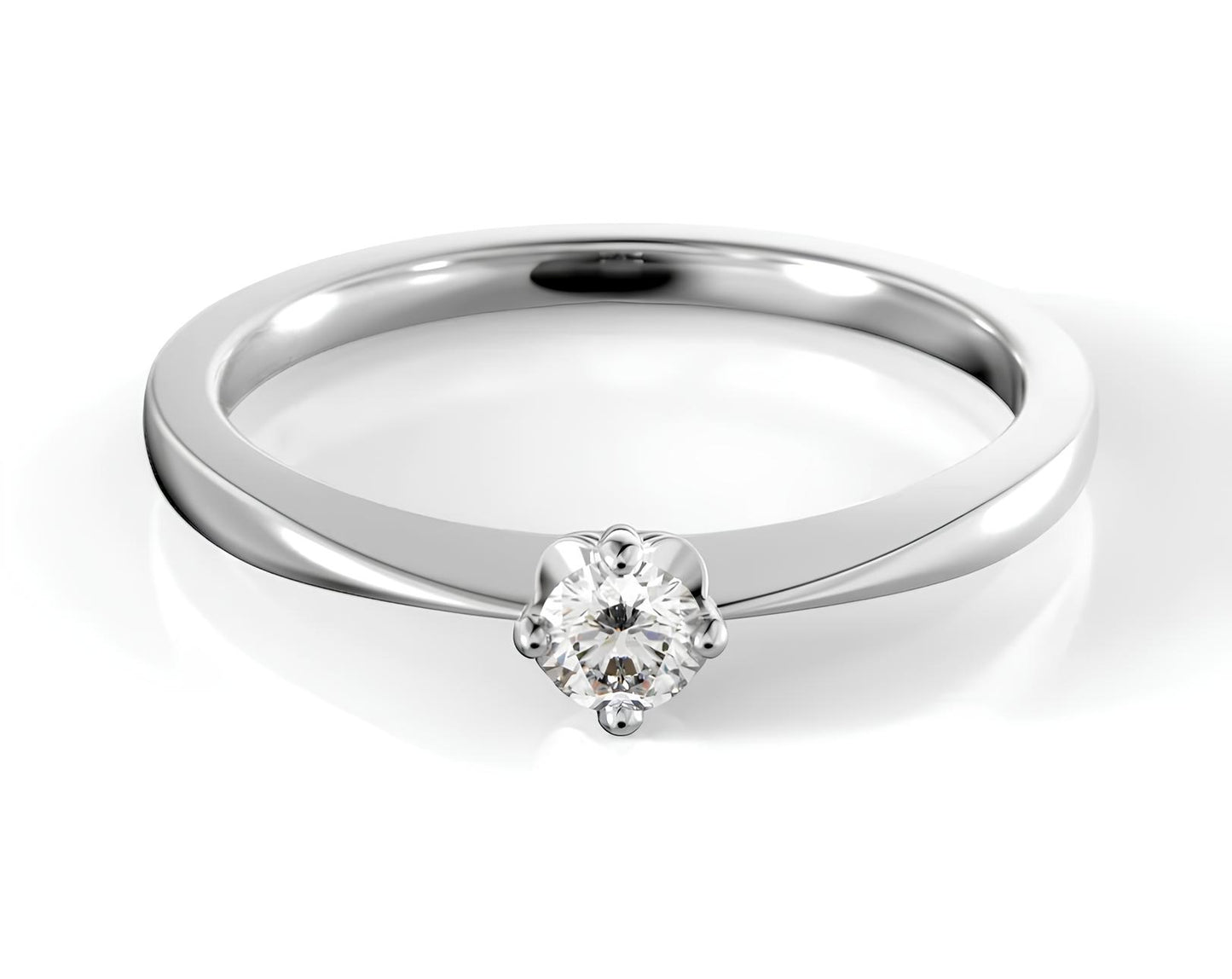 0,10 Karat F Renk Tektaş Pırlanta Yüzük