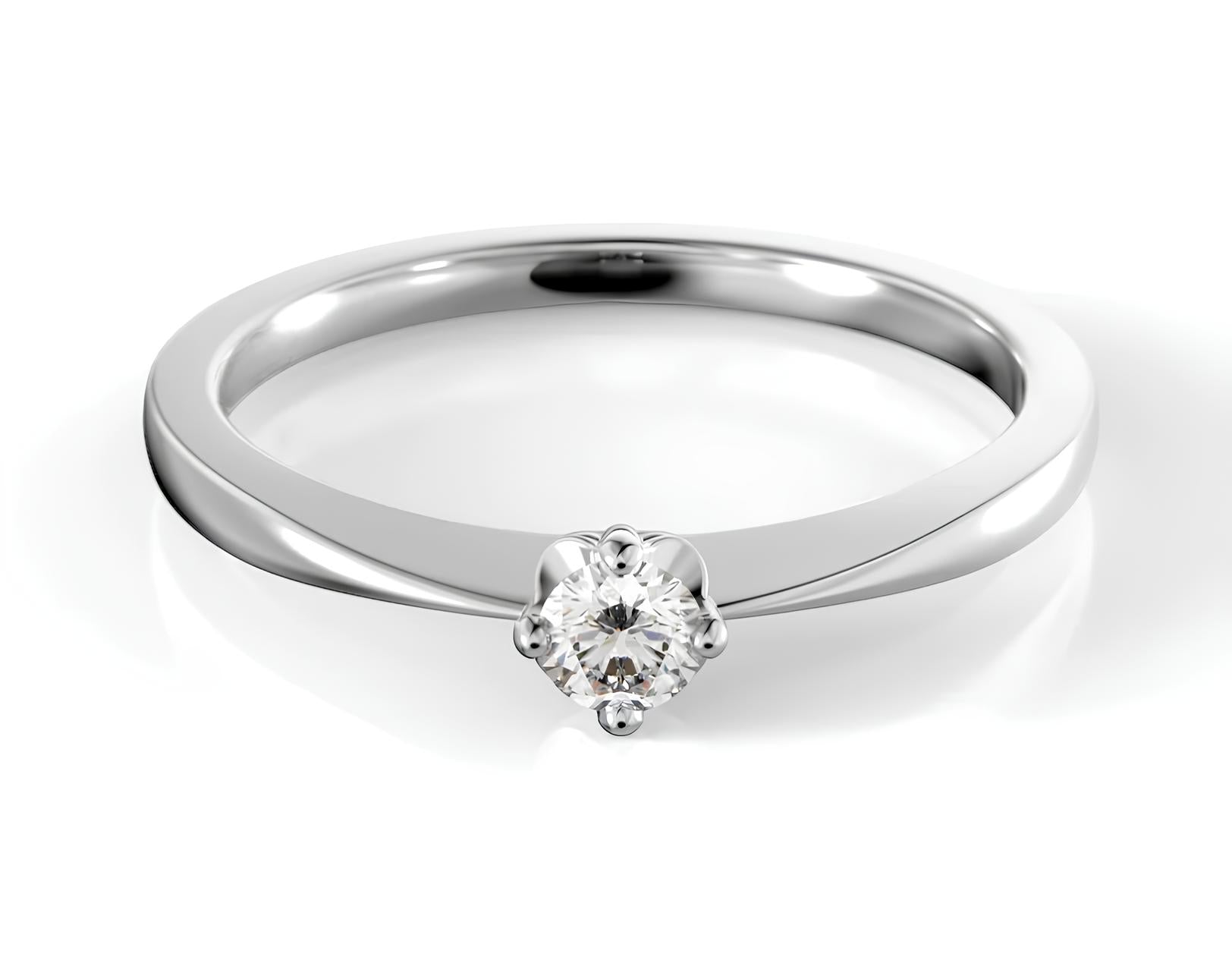 0,10 Karat F Renk Tektaş Pırlanta Yüzük