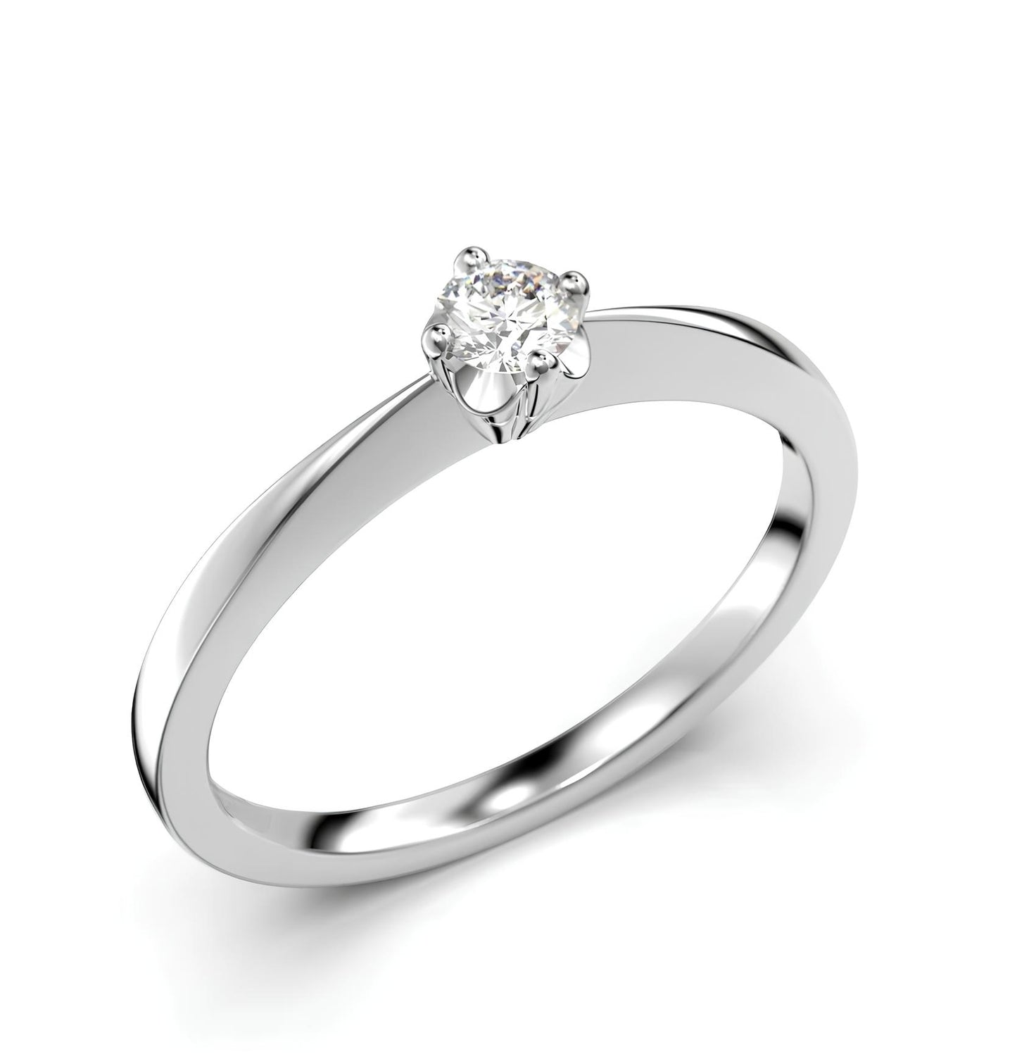 0,10 Karat F Renk Tektaş Pırlanta Yüzük